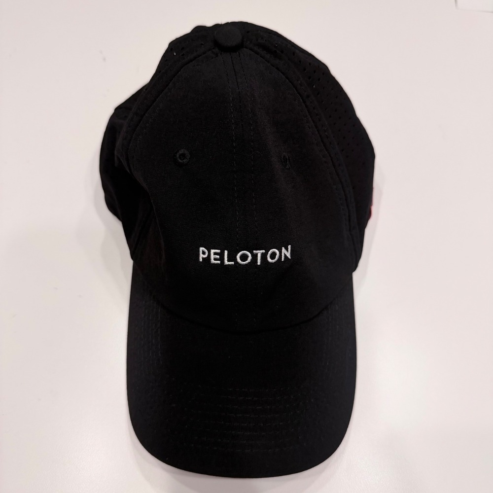 Peloton Performance Baseball Cap Black Adjustable Ventilated Athletic Hat